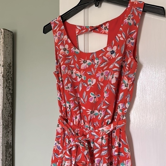 Gap Floral Print Cinch Waist Dress - Blaze - Picture 4 of 15